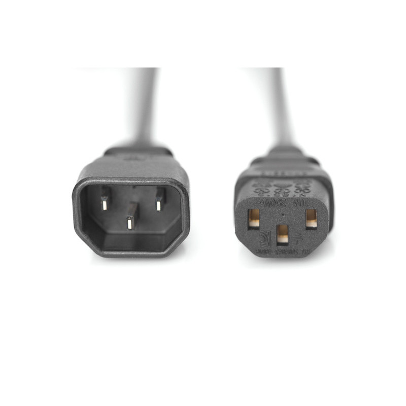 Digitus Power Cord extension cable, C14 - C13 M/F, 1.2m, H05VV-F3G 0.75qmm (AK-440201-012-S)