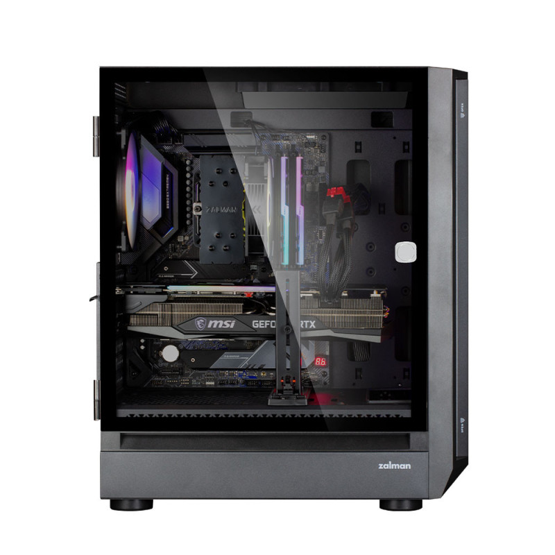 Zalman PC case I6 without PSU 1xUSB3.0, 1xUSB2.0 1xUSB Type-C 4x140mm RGB VGA 355mm LCS ready TG Side Panel ATX black (I6BLACK)