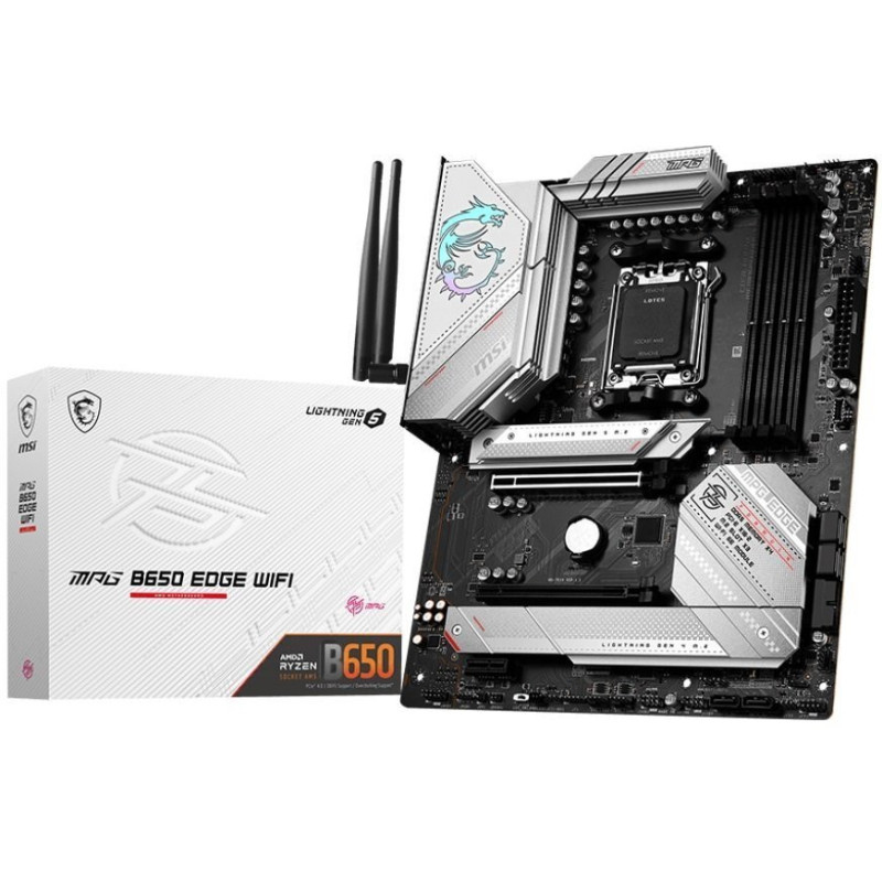 MSI Motherboard MPG B650 EDGE WIFI sAM5 B650 4xDDR5 M.2 USB HDMI-DP WiFi BT ATX