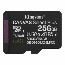 Kingston Карта пам'яті Kingston microSD 256GB C10 UHS-I A1 V10 R150MB/s (SDCS3/256GBSP)