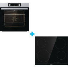 Gorenje SET (oven electrical BO6737E02X- inox + hob electrical ECT41SC - black), 738881 (SET_BO6737E02X_ECT41SC)