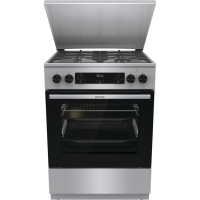 Gorenje Плита комби, 71л, 60x60см, дисплей, чугун, с крышкой, программатор IconLed,нерж (GKS6C71XF)