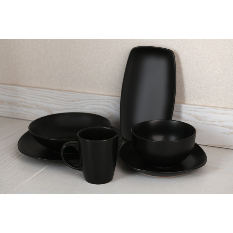 ARDESTO Rectangular dish Molize, 25х14 cm, black, ceramics