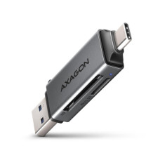 Считыватель флеш-карт AXAGON USB-C + USB-A to SD/microSD 5Gbps gray (CRE-DAC)