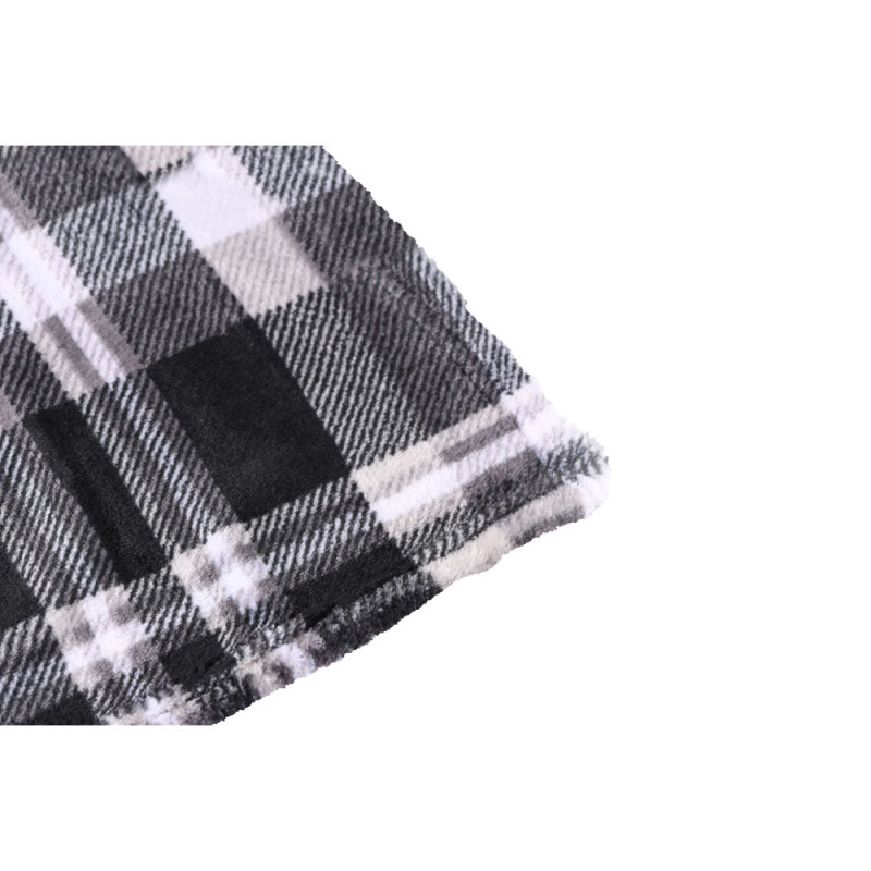 ARDESTO Flannel blanket, 200x220cm, grey check, 100% polyester (ART0102PB)
