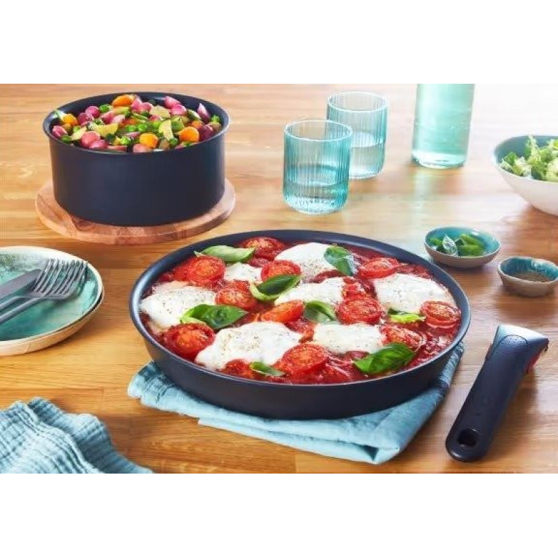 Tefal Набор посуды Ingenio Daily Chef 8 предметов, алюминий, крышка, сменная ручка (L7629242)