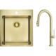 Deante Kitchen set Olfato steel sink ZPO_R10A + tap BQO_R72M, brushed gold (ZPOER10A)