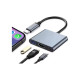 Концентратор Dynamode USB-C 3-in-1 1xHDMI 4K + 1xUSB 3.0 + 1xUSB-C PD 87W (Multiport USB-C 3-in-1 dark grey)
