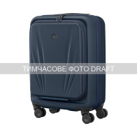 Wenger Валіза Wenger Skyon Hardside Carry-On, мала, з відсіком для н/б 16", полікарбонат, TSA, 4 колеса, розширення, USB, синій (653565)
