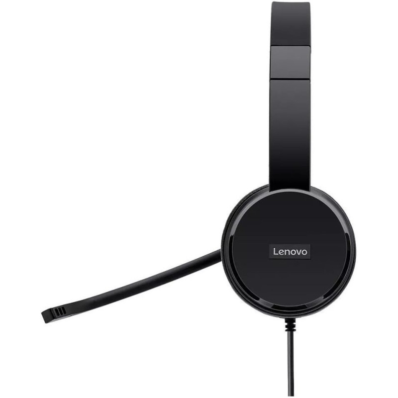 Lenovo Гарнитура ПК стерео On-ear 100, USB, 1.8м, черный (4XD0X88524)