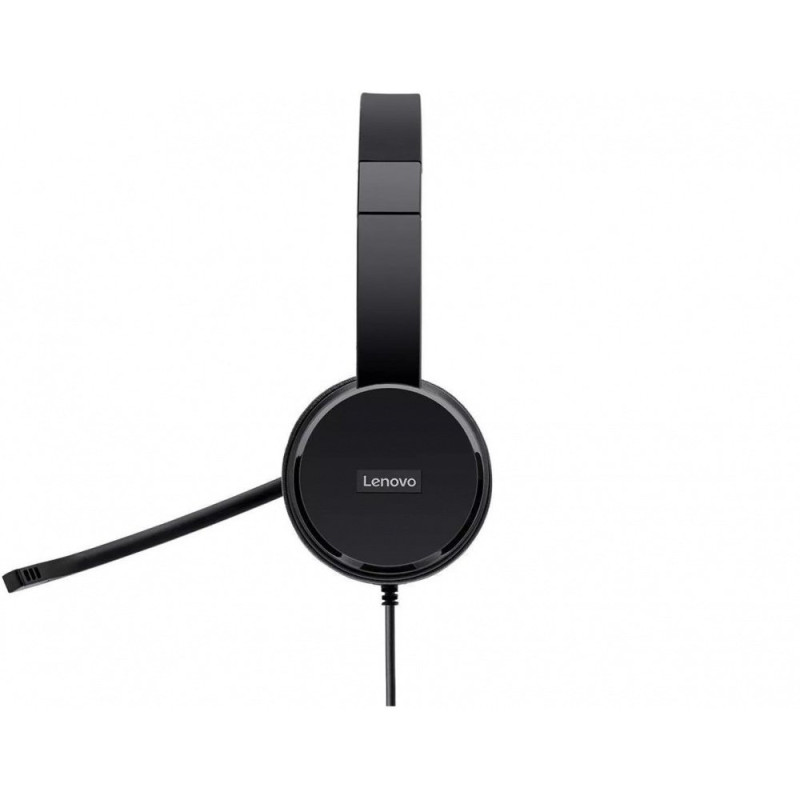 Lenovo Гарнитура ПК стерео On-ear 100, USB, 1.8м, черный (4XD0X88524)