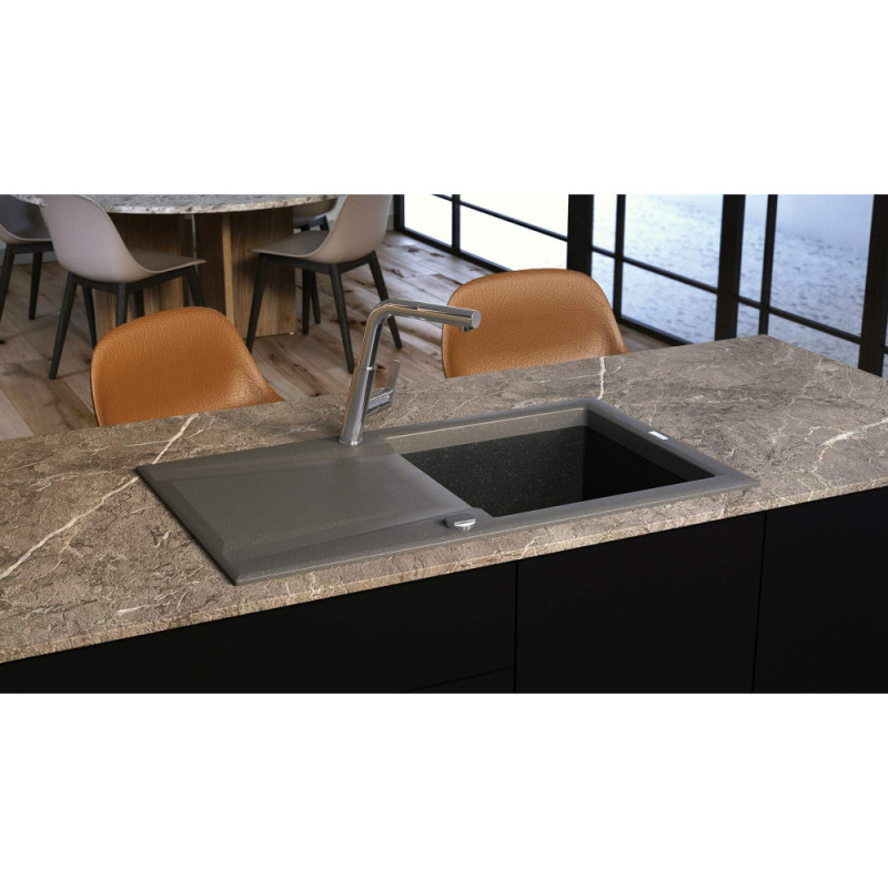 Deante Смеситель для кухни Silia, дл.излива - 233мм, вытяжной, 1 рычаг, хром (BQS_073M)