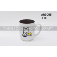ARDESTO Mug Cat, 380ml, ceramic, white-gray (AR3055)