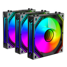 2E Gaming Case Fan Air Cool ACF120MB-ARGB, 3x120мм, 2000rpm, 4pin PWM +5VARGB, 20.5dBa, black (2E-ACF120MB-ARGB)