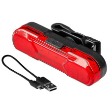 Neo Tools bicycle rear light, 30 lumens, 3W, USB, 210mAh, 4 lighting functions, STOP function, IPX4 (91-002)