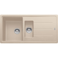 Franke Kitchen Sink Basis fragranite, rectang., with drainboard, 970х500х200mm, bowl - 2, over-mounted, beige (114.0720.001)
