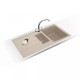 Franke Kitchen Sink Basis fragranite, rectang., with drainboard, 970х500х200mm, bowl - 2, over-mounted, beige (114.0720.001)