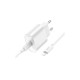 Зарядное устройство HOCO C109A USB-C PD20W + cable USB-C to Lightning white (6942007656665)