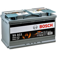 Bosch Акумулятор S5 AGM 12В 80А·год 800А R+ (0 092 S5A 110) (0092S5A110)