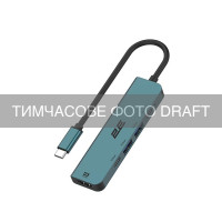 2E Хаб 2E USB-С > 2xUSB-A/2xUSB-C PD/HDMI, 0.15м, Pine Green (2E-W3905)