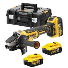 DeWALT Шліфмашина кутова акумуляторна DeWalt XR Li-lon 18B 125мм 3х5А·год 9000об/хв кейс 1.74кг (DCG405P3)