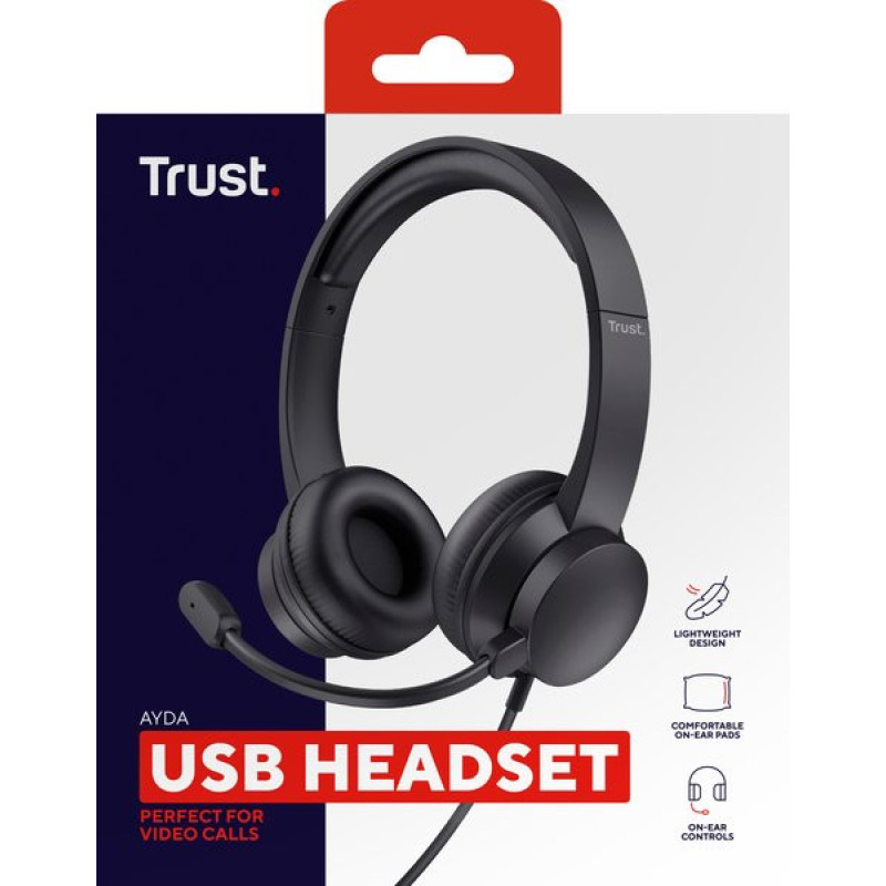 Trust Гарнитура Ayda, USB-A, черный (25088_TRUST)