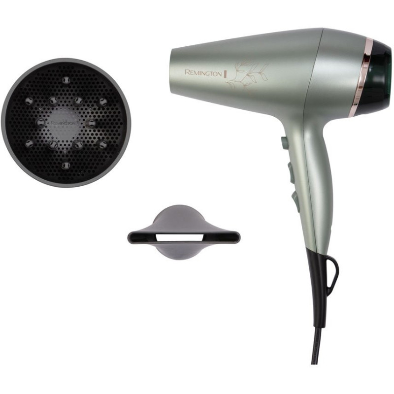 Remington Фен Botanicals, 2300Вт, режимов-3, дифузор, иониз-я, хол. обдув, мятный (AC5860)