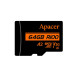 Apacer Карта памяти microSD 64GB C10 UHS-I U3 A2 R100/W80MB/s + SD (AP64GMCSX10U8-R)