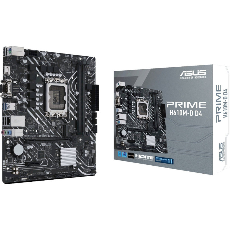 ASUS Материнcкая плата PRIME H610M-D D4 s1700 H610 2xDDR4 M.2 HDMI D-Sub mATX (90MB1A00-M0EAY0)