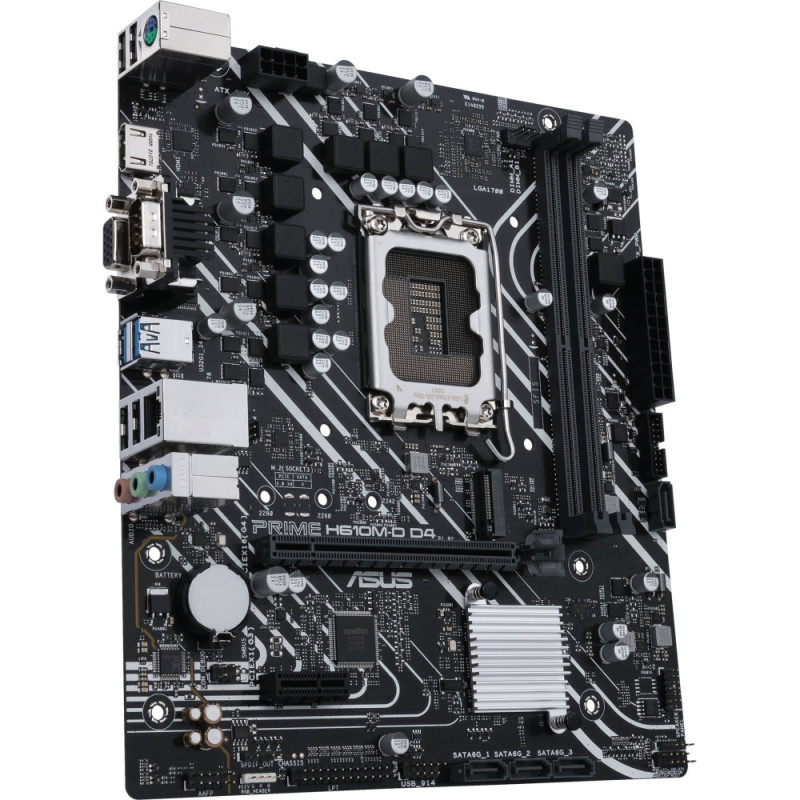 ASUS Материнcкая плата PRIME H610M-D D4 s1700 H610 2xDDR4 M.2 HDMI D-Sub mATX (90MB1A00-M0EAY0)