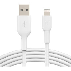 Belkin сable USB-A > Lightning charge/data, 1m, PVC, (2 Pack), white (CAA001BT1MWH2PK)