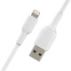 Belkin сable USB-A > Lightning charge/data, 1m, PVC, (2 Pack), white (CAA001BT1MWH2PK)