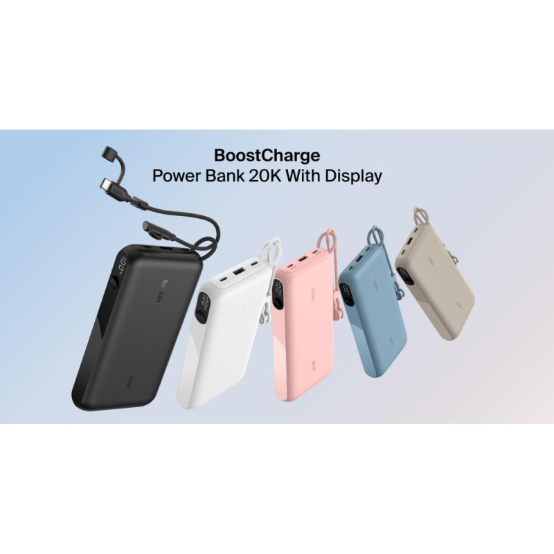 Belkin Power Bank 20K W/ DISPLAY, BLK (BPB028HQBK)