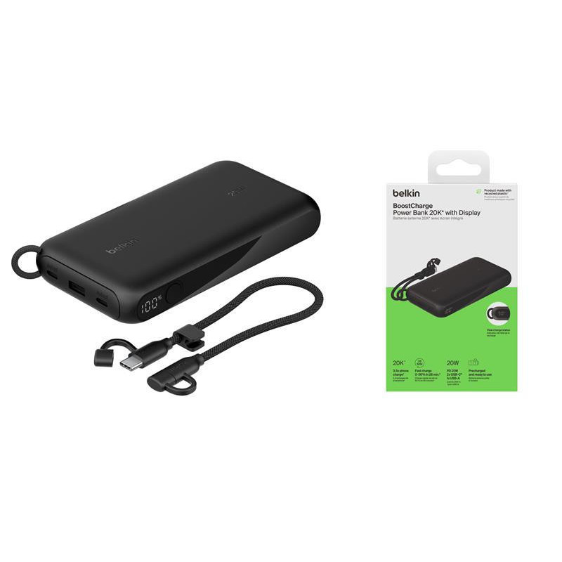 Belkin Power Bank 20K W/ DISPLAY, BLK (BPB028HQBK)