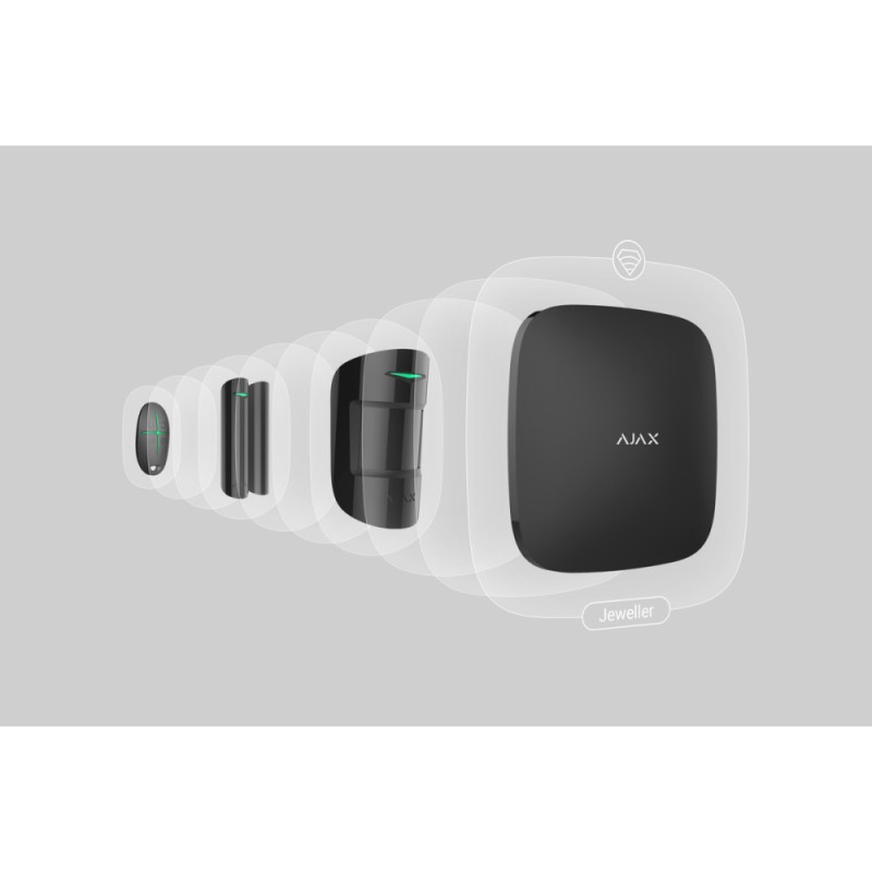 Ajax StarterKit 2 security alarm system, hub2, motionprotect, doorprotect, spacecontrol, jeweller, wireless, black (000023479)