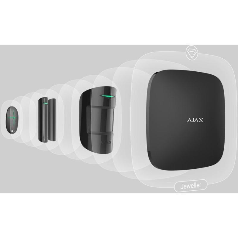 Ajax StarterKit 2 security alarm system, hub2, motionprotect, doorprotect, spacecontrol, jeweller, wireless, black (000023479)