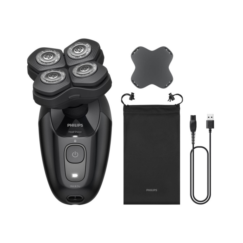 Philips Бритва електр. для голови Philips роторна Pro Series 5000, бритв.головок-4, Li-Ion, сух.+волог., чорний (HS5980/15)