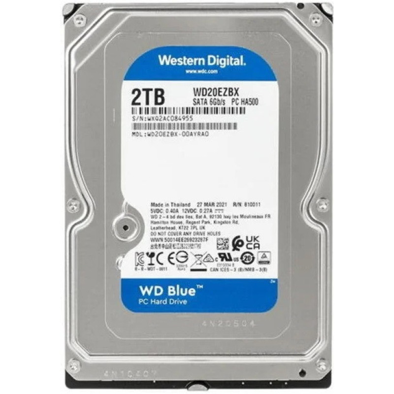 WD 2TB 3.5  7200 256MB SATA Blue (WD20EZBX)