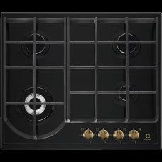 Electrolux Варильна поверхня газова Rococo, 60см, чавун, чорний матовий (EGH6343ROR)