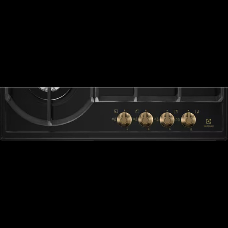 Electrolux Варильна поверхня газова Rococo, 60см, чавун, чорний матовий (EGH6343ROR)