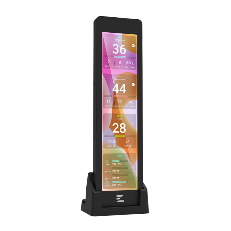 Zalman Дисплей зовнішній Zalman ZM-MF916, 269 x 70 x 15(В)мм, 60Hz, 1920 x 462, USB 9Pin, рамка чорна (ZM-MF916BLACK)