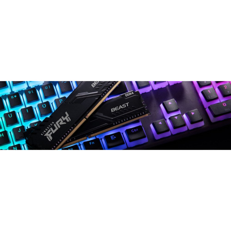 Kingston Память ПК DDR4 32GB KIT (16GBx2) 3733 FURY Beast Black (KF437C19BB1K2/32)