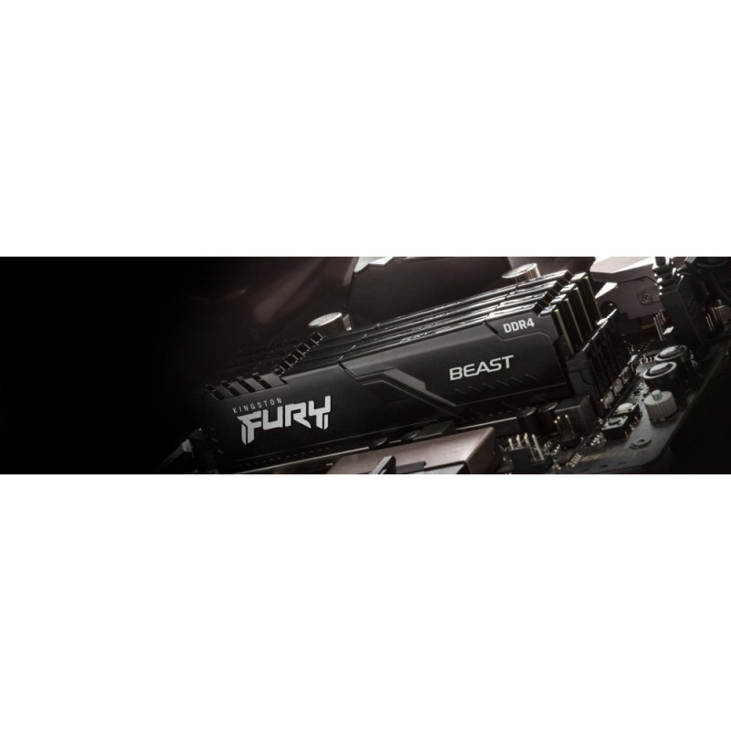 Kingston Память ПК DDR4 32GB KIT (16GBx2) 3733 FURY Beast Black (KF437C19BB1K2/32)
