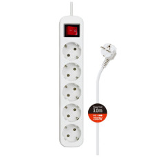 Сетевой фильтр питания ColorWay CW-PSEA53W, 5 розеток/ 3M white (CW-PSEA53W)