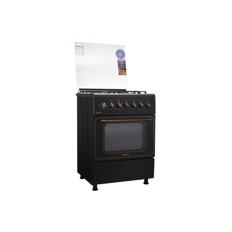 ARDESTO Cooker combined Line-R, 53L, 60x60cm, convection, cast-iron, lamp, LPG conversion set (gas cylinder connection), black (FSCF-C606B)