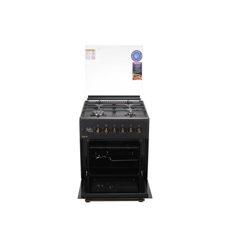 ARDESTO Cooker combined Line-R, 53L, 60x60cm, convection, cast-iron, lamp, LPG conversion set (gas cylinder connection), black (FSCF-C606B)