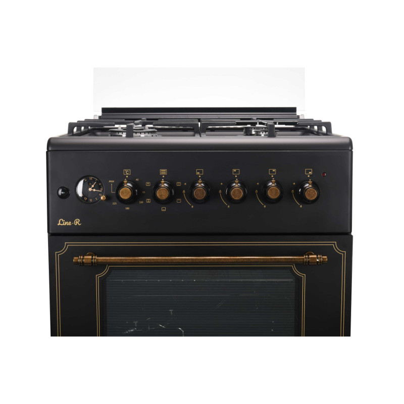 ARDESTO Cooker combined Line-R, 53L, 60x60cm, convection, cast-iron, lamp, LPG conversion set (gas cylinder connection), black (FSCF-C606B)