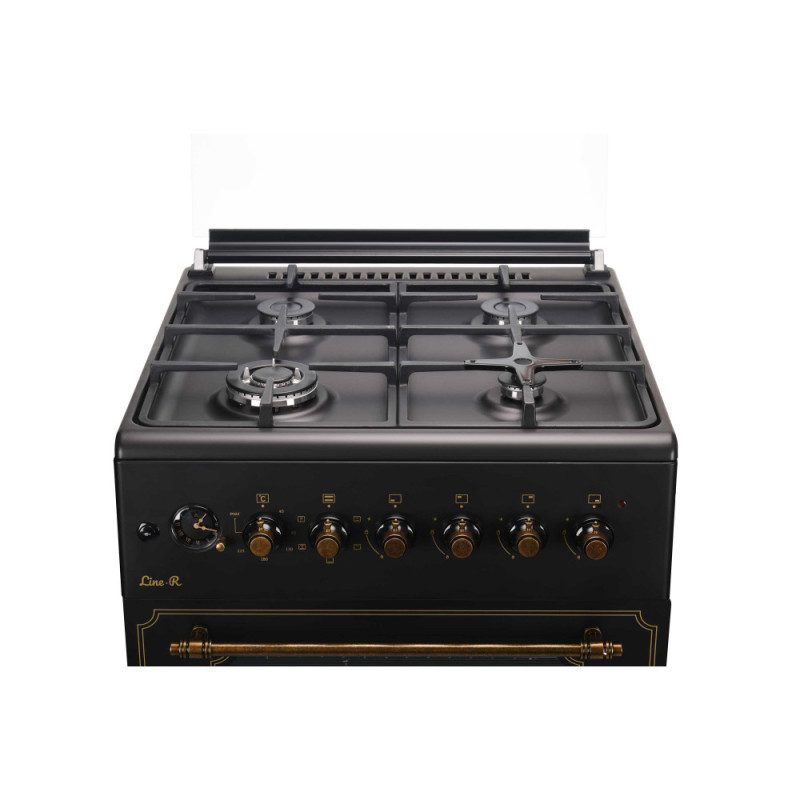 ARDESTO Cooker combined Line-R, 53L, 60x60cm, convection, cast-iron, lamp, LPG conversion set (gas cylinder connection), black (FSCF-C606B)