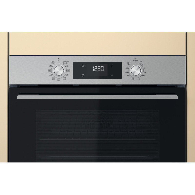 Whirlpool Духова шафа електрична, 71л, A+, дисплей, конвекція, телескопічні напрямні, нерж (OMK58HU1X)