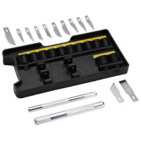 Stanley Hobby modeler's knife, for craft work, metal body, 2 holders, 12 blades, case (STHT0-73872)